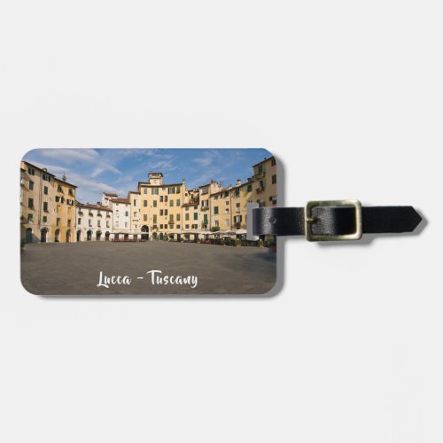 Piazza Anfiteatro square in Lucca _ Tuscany Italy Luggage Tag