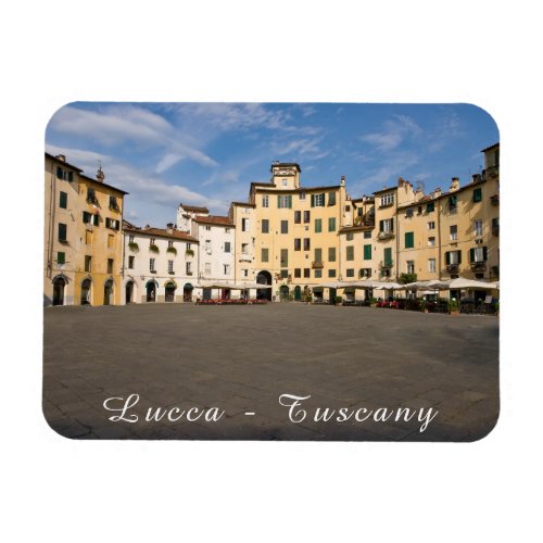 Piazza Anfiteatro square in Lucca _ Tuscany Italy Magnet