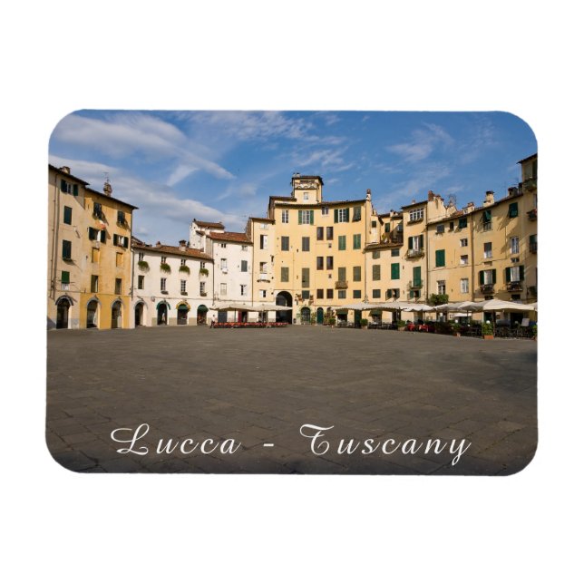 Piazza Anfiteatro square in Lucca - Tuscany, Italy Magnet (Horizontal)