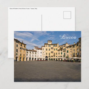 Piazza Anfiteatro square in Lucca - Tuscany, Italy Postcard