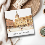 Piazza Bologna Italy Watercolor Italian Travel Magnet<br><div class="desc">If you need any further customization please feel free to email me on yellowfebstudio@gmail.com. or message via Zazzle.</div>