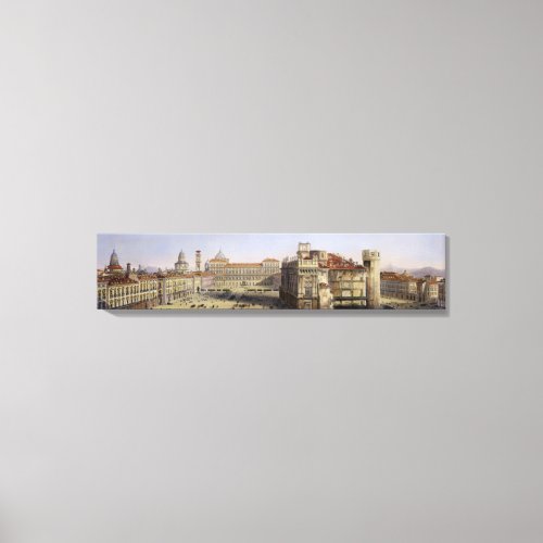 Piazza Castello Turin engraved by F Citterio c Canvas Print