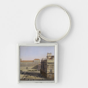 Piazza Castello, Turin, engraved by F. Citterio (c Keychain