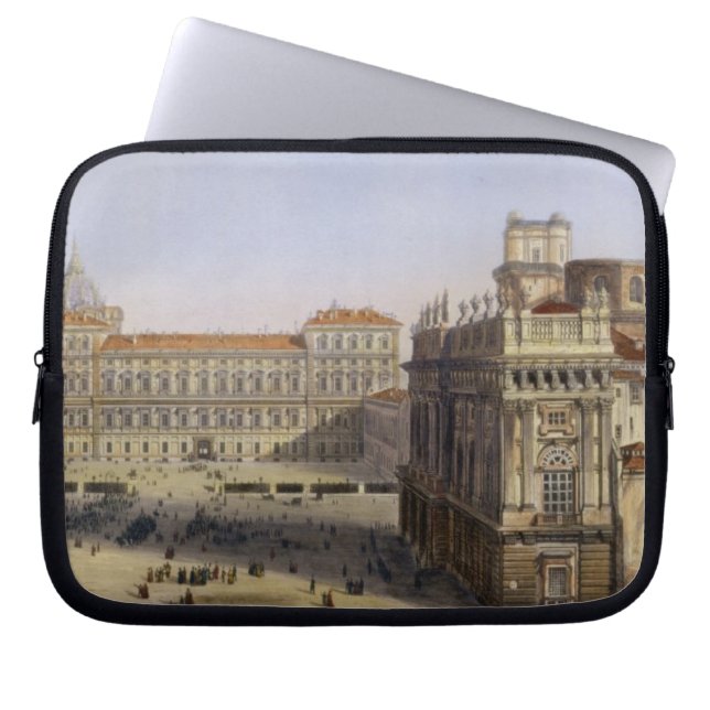 Piazza Castello, Turin, engraved by F. Citterio (c Laptop Sleeve (Front)