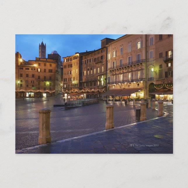 Piazza Del Campo at dusk,Siena. Postcard (Front)