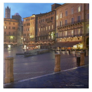 Piazza Del Campo at dusk,Siena. Tile