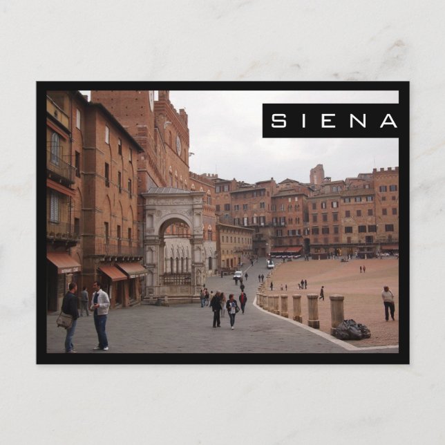 Piazza del Campo, Siena black frame postcard (Front)