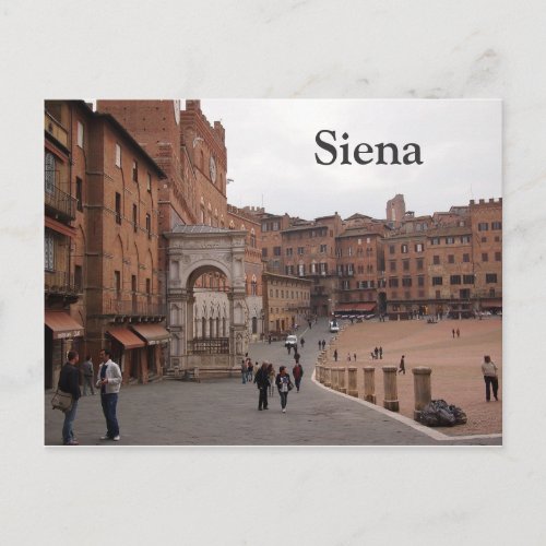 Piazza del Campo Siena text postcard