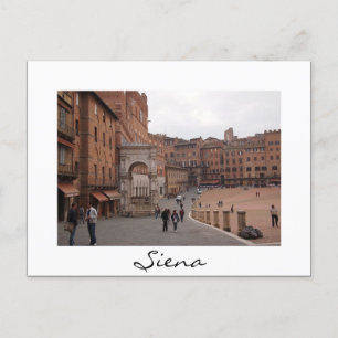 Piazza del Campo, Siena white border text postcard