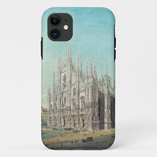 Piazza del Duomo in Milan by Carlo Bossoli   iPhone 11 Case