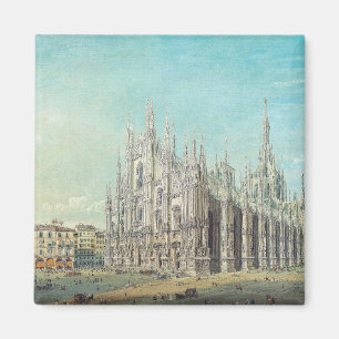 Piazza del Duomo in Milan by Carlo Bossoli Magnet