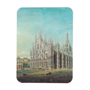 Piazza del Duomo in Milan by Carlo Bossoli Magnet