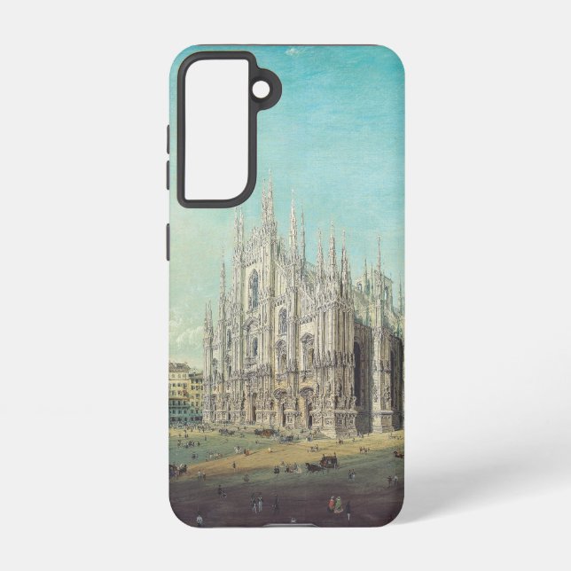 Piazza del Duomo in Milan by Carlo Bossoli   Samsung Galaxy Case (Back)