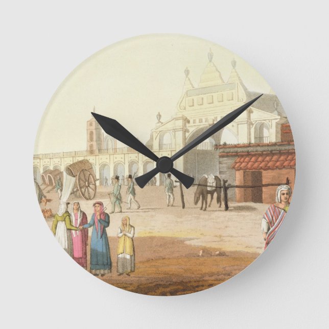 Piazza del Mercato, Buenos Aires, Argentina Round Clock (Front)