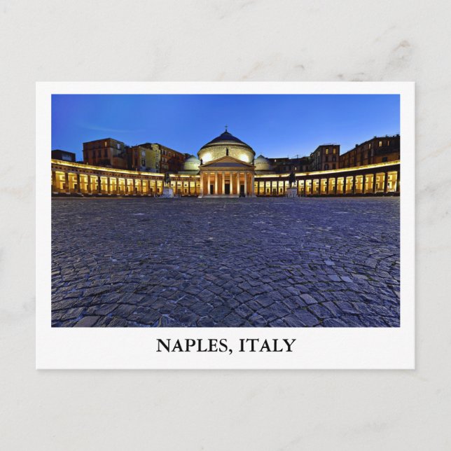 Piazza del Plebiscito in Naples, Italy Postcard (Front)