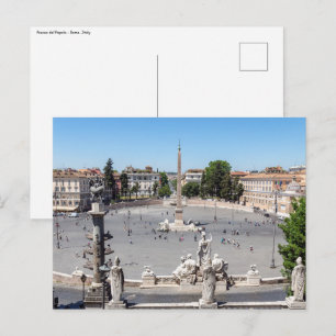 Piazza del Popolo - Rome, Italy Postcard
