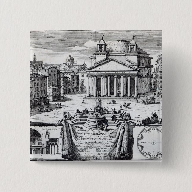 Piazza della Rotonda with a view of Pantheon Button (Front)