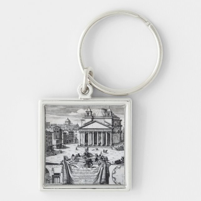Piazza della Rotonda with a view of Pantheon Keychain (Front)