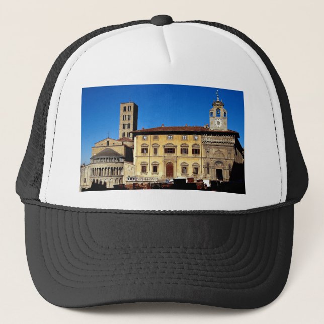 Piazza Grande, Santa Maria della Pieve, Arezzo, Tu Trucker Hat (Front)
