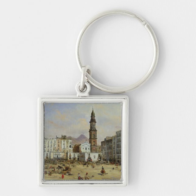 Piazza Mazaniello, Naples Keychain (Front)