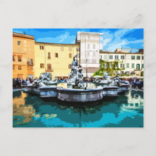 Piazza Navona Fountain Square Rome Italy  Postcard