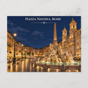 Piazza Navona Night Postcard