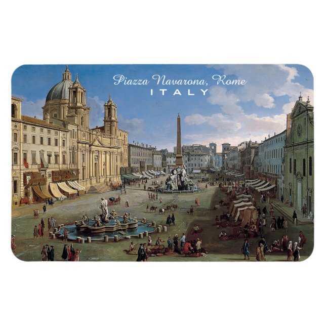 Piazza Navona, Rome custom art magnet (Horizontal)