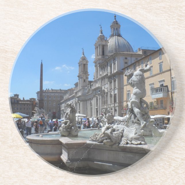 Piazza Navona- Rome, Italy Drink Coaster (Front)