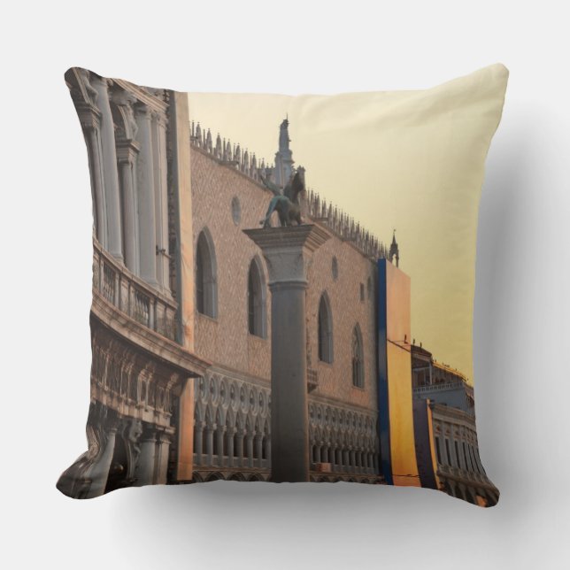 Piazza San Marco, St. Mark's Square, Venice Throw Pillow (Front)