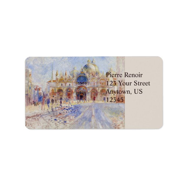 Piazza San Marco Venice by Pierre-Auguste Renoir Label (Front)
