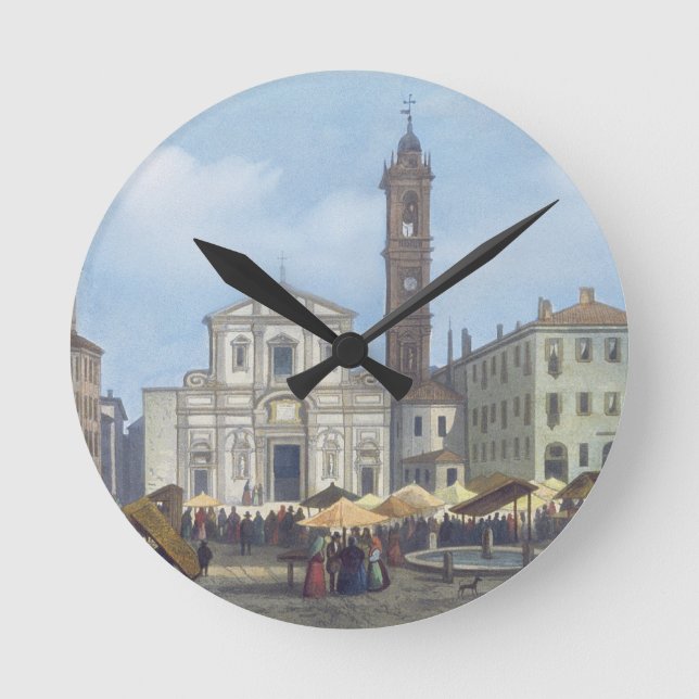 Piazza Santo Stefano from 'Views of Milan and its Round Clock (Front)