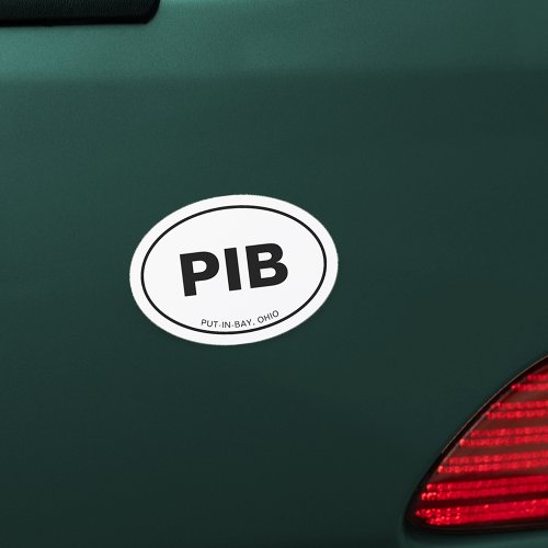 PIB Put_in_Bay Ohio Lake Erie Euro Oval Car Magnet