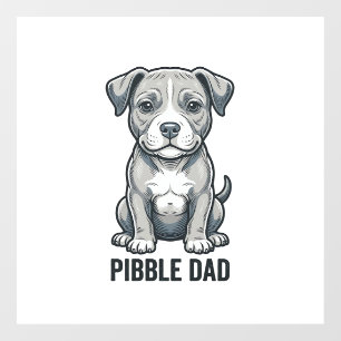 Pibble Dad Vintage Engraving Dog Shirt Design_1 Window Cling