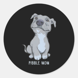 Pibble Mom Pittie Love Pitbull Classic Round Sticker