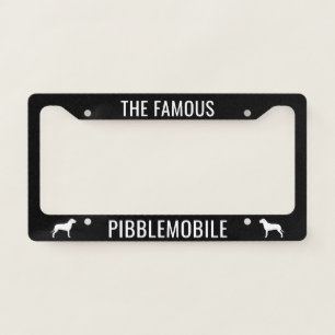 PIBBLEMOBILE - Pit Bull Dog Silhouettes Custom License Plate Frame