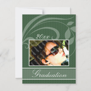 Pic Green Open House Party Graduation Invitations