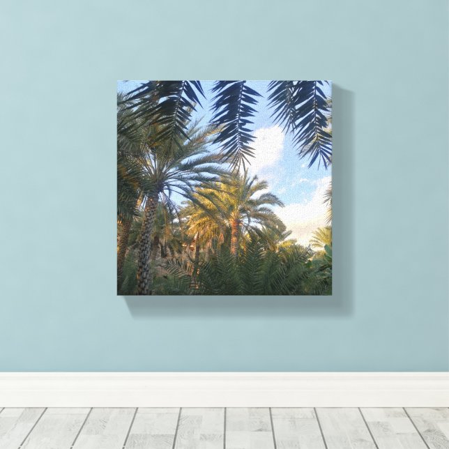 pic of palm tree  canvas print (Insitu(Wood Floor))