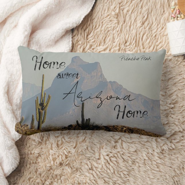 Picacho Peak Arizona Southwest Desert Mountain Lumbar Pillow (Blanket)
