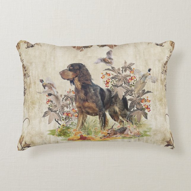 Picardy Spaniel , Bird hunting    Accent Pillow (Front)