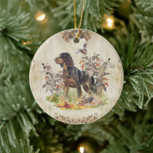 Picardy Spaniel , Bird hunting Ceramic Ornament
