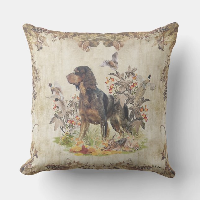 Picardy Spaniel , Bird hunting   Outdoor Pillow (Front)