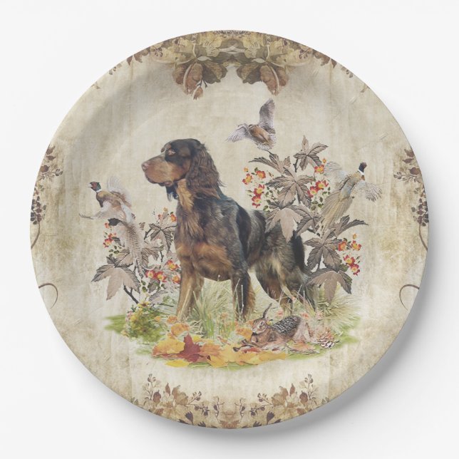 Picardy Spaniel , Bird hunting   Paper Plates (Front)
