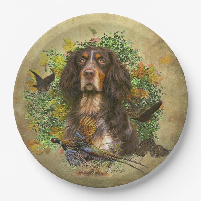 Picardy Spaniel , Hunting season    Paper Plates (Front)