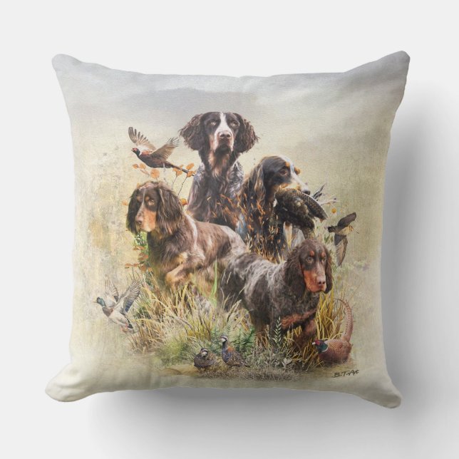 Picardy Spaniel Throw Pillow (Front)