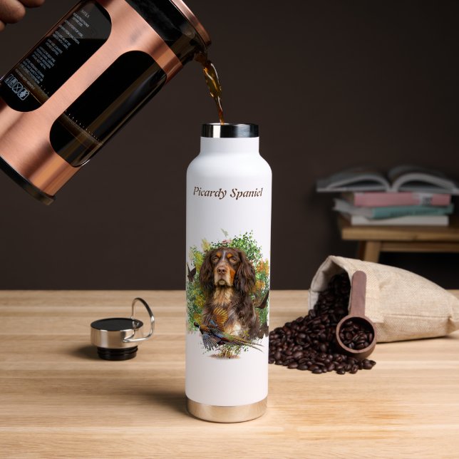 Picardy Spaniel  Water Bottle (Coffee (Rotated))