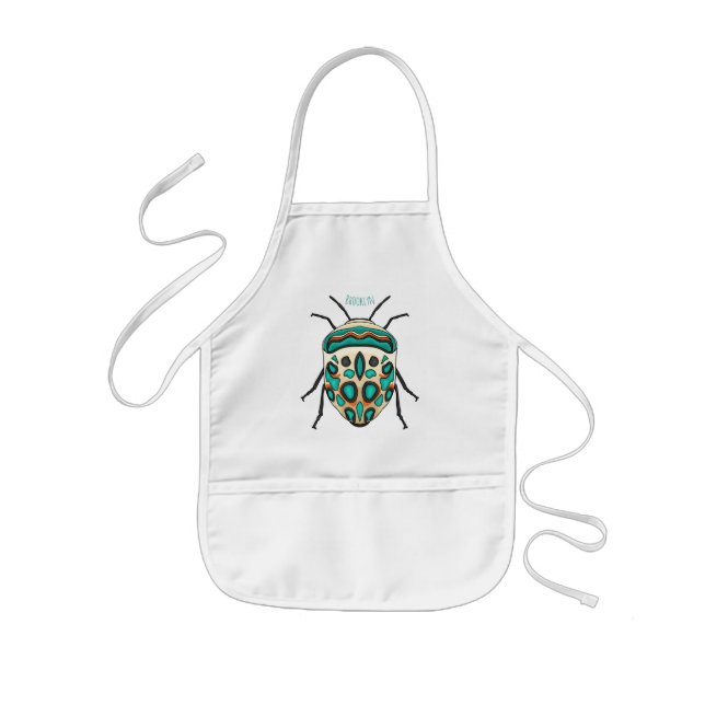 Picasso bug cartoon illustration kids' apron (Front)