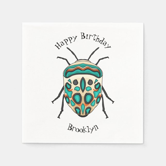 Picasso bug cartoon illustration  napkins (Front)