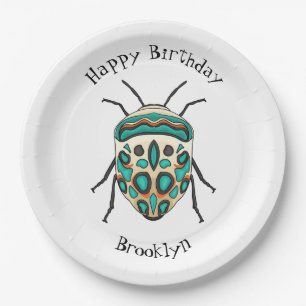 Picasso bug cartoon illustration  paper plates