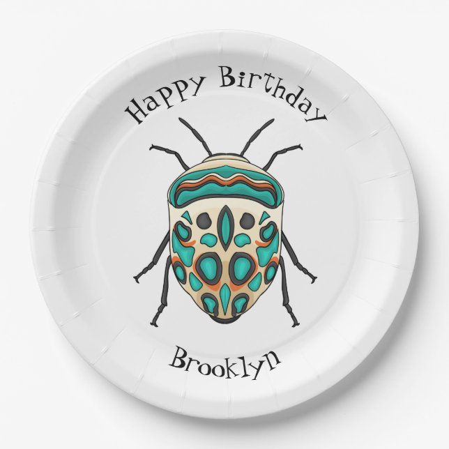 Picasso bug cartoon illustration  paper plates (Front)