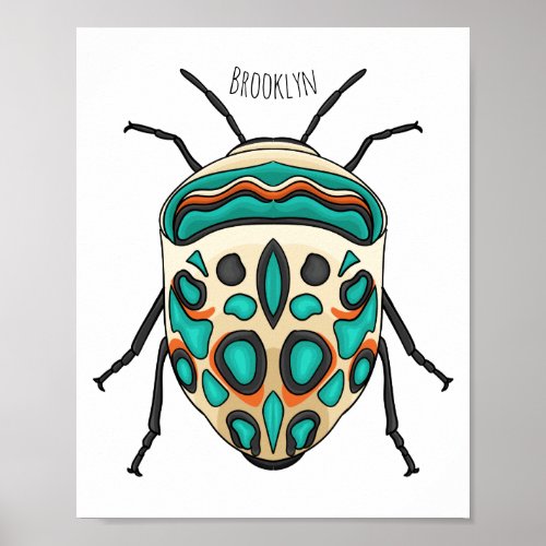 Picasso bug cartoon illustration poster